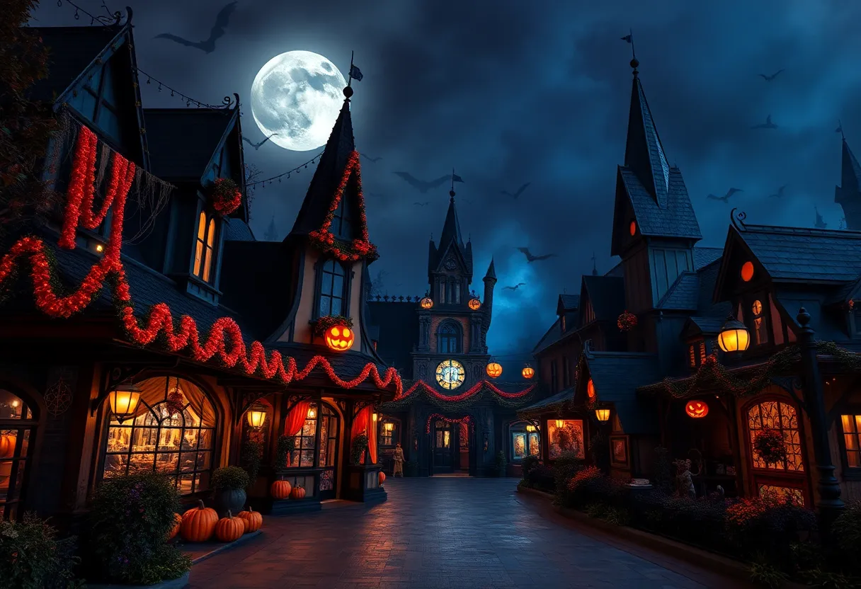 Spooky decorations and attractions at Halloween Horror Nights 2025 in Orlando