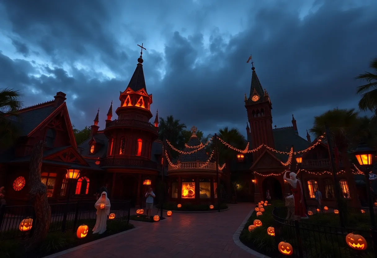 Spooky Halloween ambiance at Universal Orlando's Halloween Horror Nights