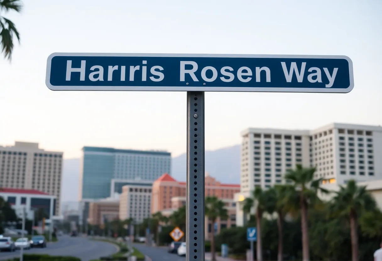 Proposed street sign for Harris Rosen Way in Orlando.