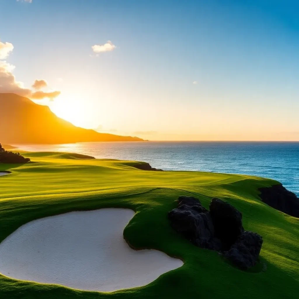 Lush emerald fairways of Hualalai Golf Course