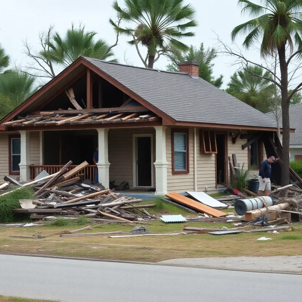 Destruction from Hurricane Helene in Clearwater, Florida