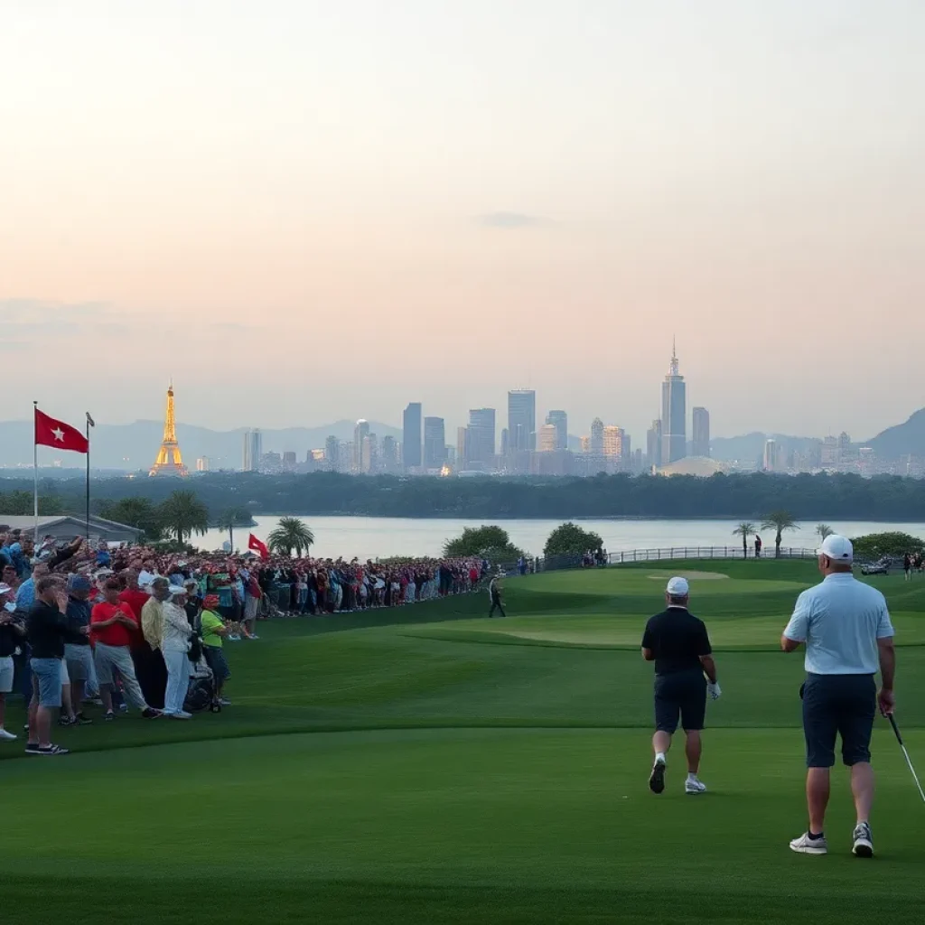 Golf tournament at DLF Golf and Country Club during International Series India