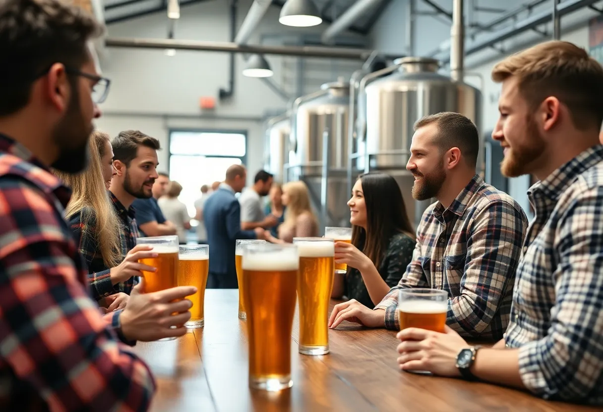 Community members enjoying craft beer at Ivanhoe Park Brewing Co.