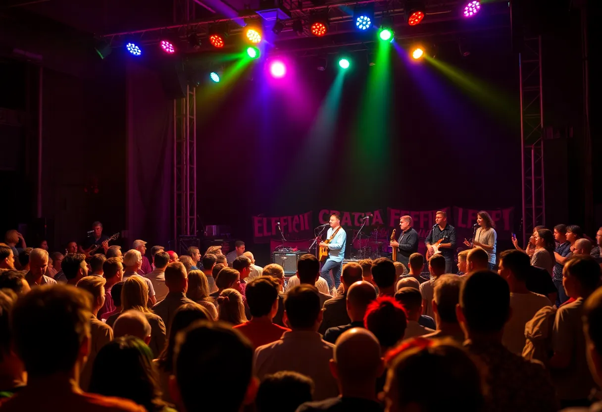 Audience enjoying a live folk music concert