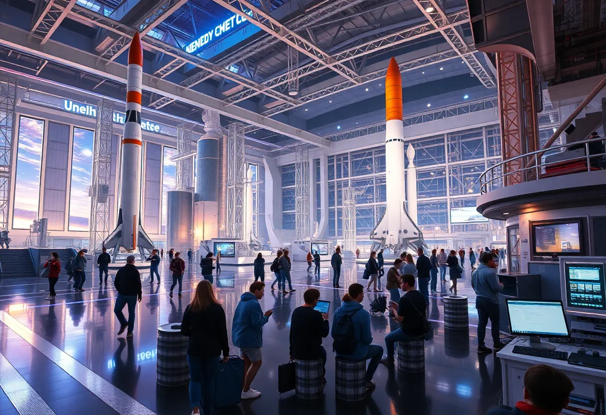 Collaboration at Kennedy Space Center with university students and rockets