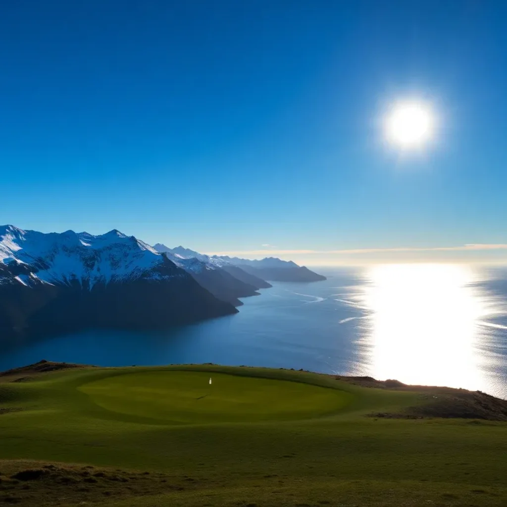 Scenic view of Lofoten Links golf course in northern Norway.