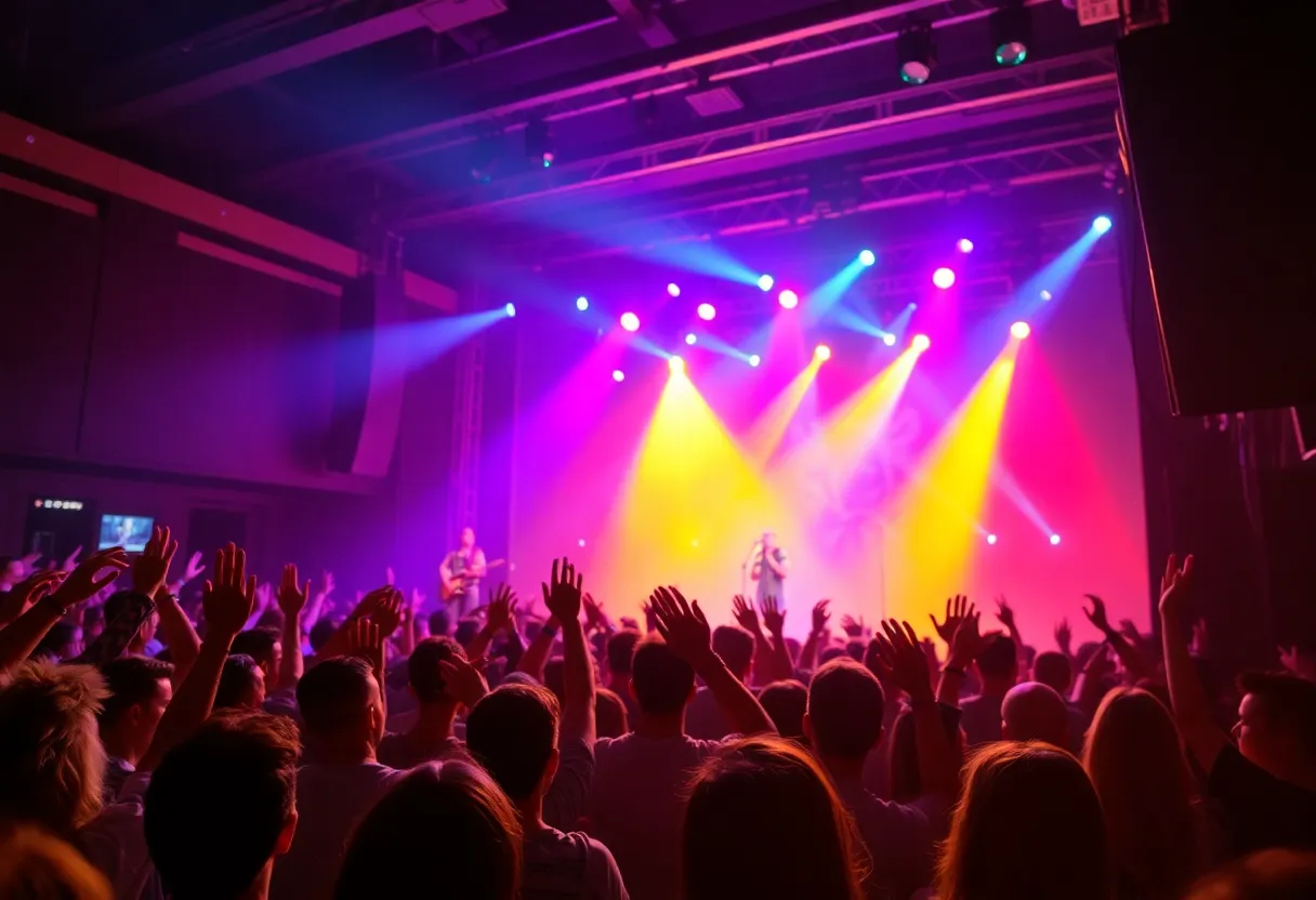 Fans enjoying a live concert performance
