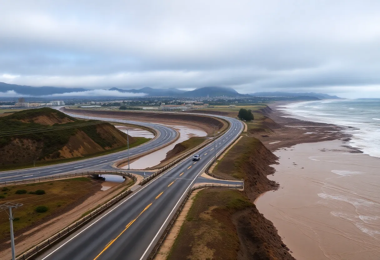 Mudflows on Pacific Coast Highway