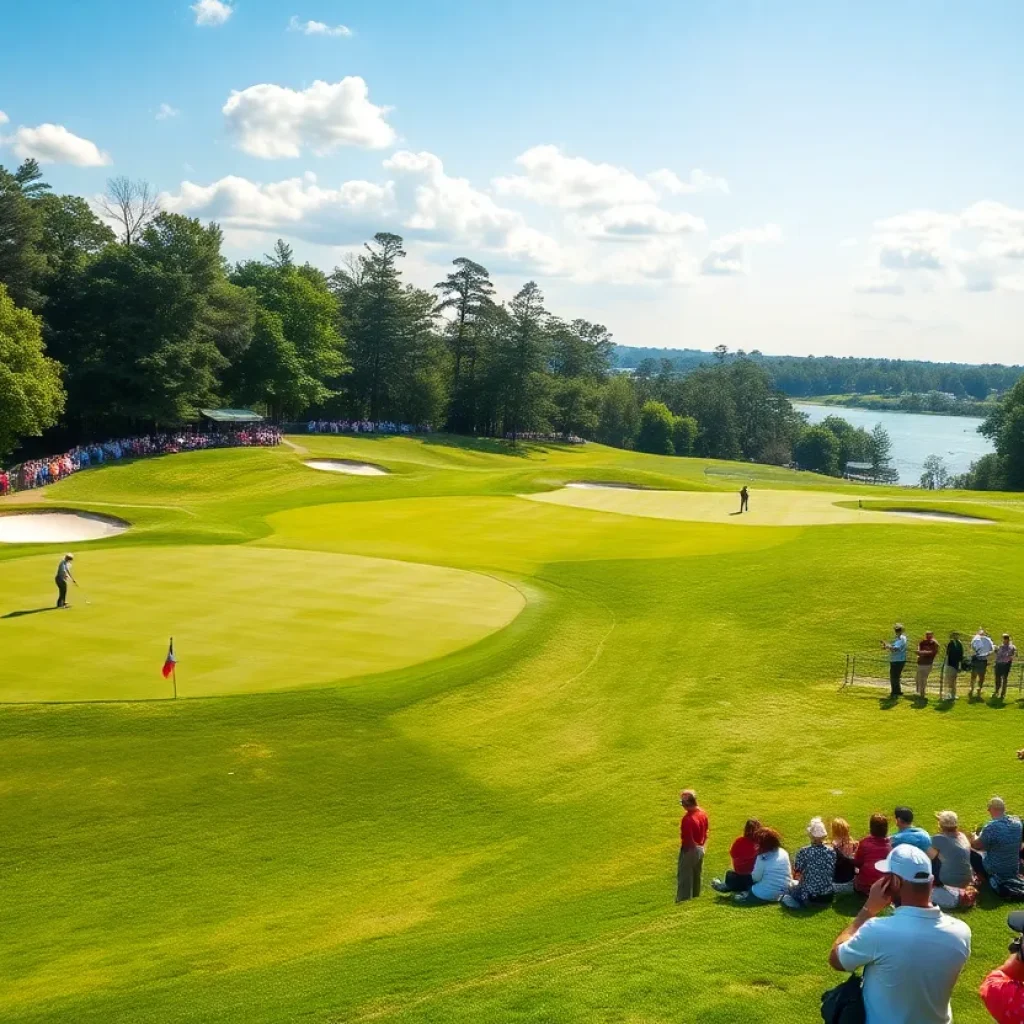Scene from the Sony Open featuring vibrant greens and enthusiastic golf fans