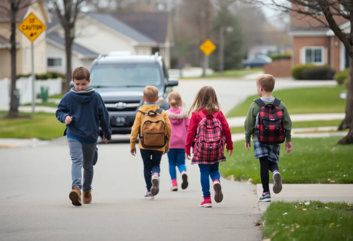 Suburban neighborhood illustrating safety concerns