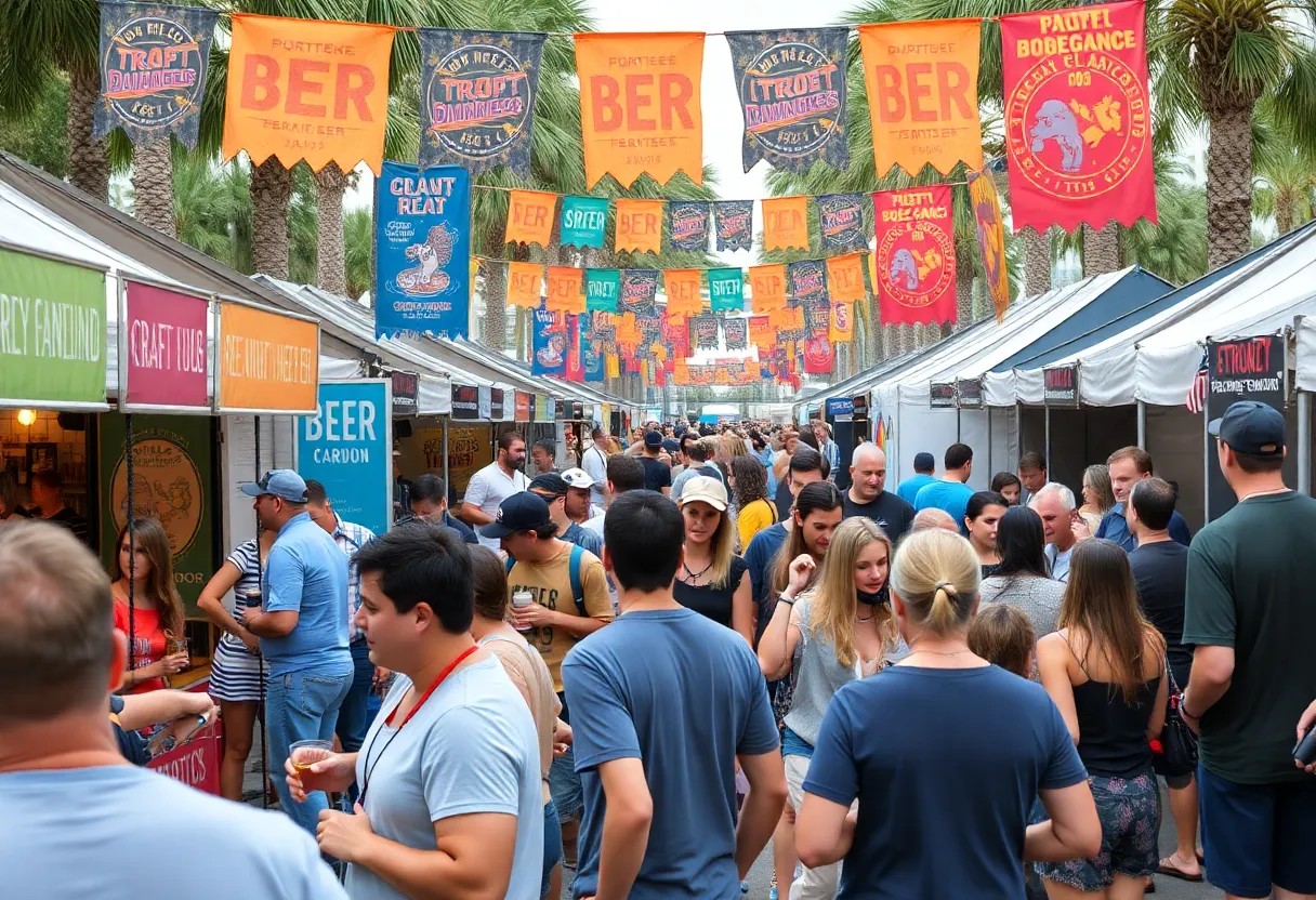 People enjoying craft beer at the Orlando Beer Week festival