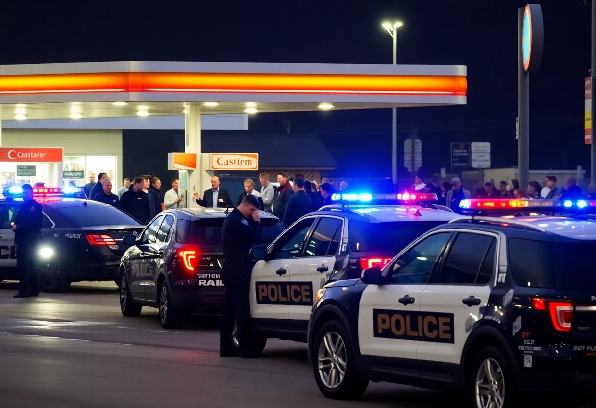 Police responding to an armed suspect at a gas station in Orlando
