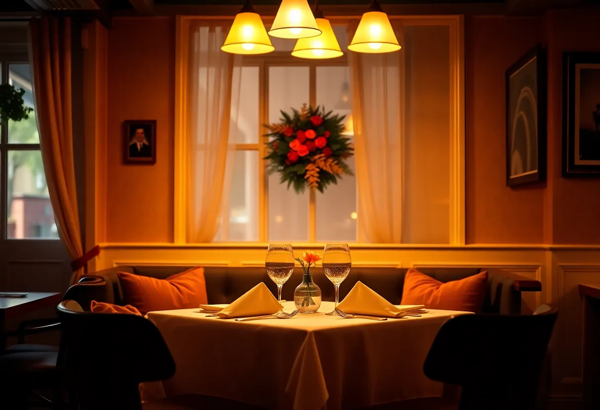 Cozy intimate dining setup in a restaurant
