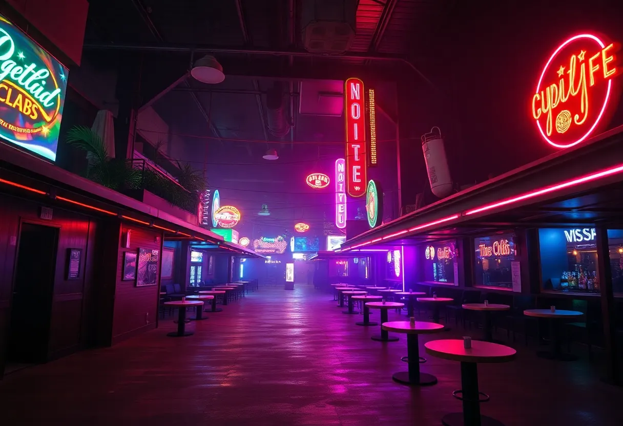 Empty nightclubs in Orlando highlighting recent nightlife regulations