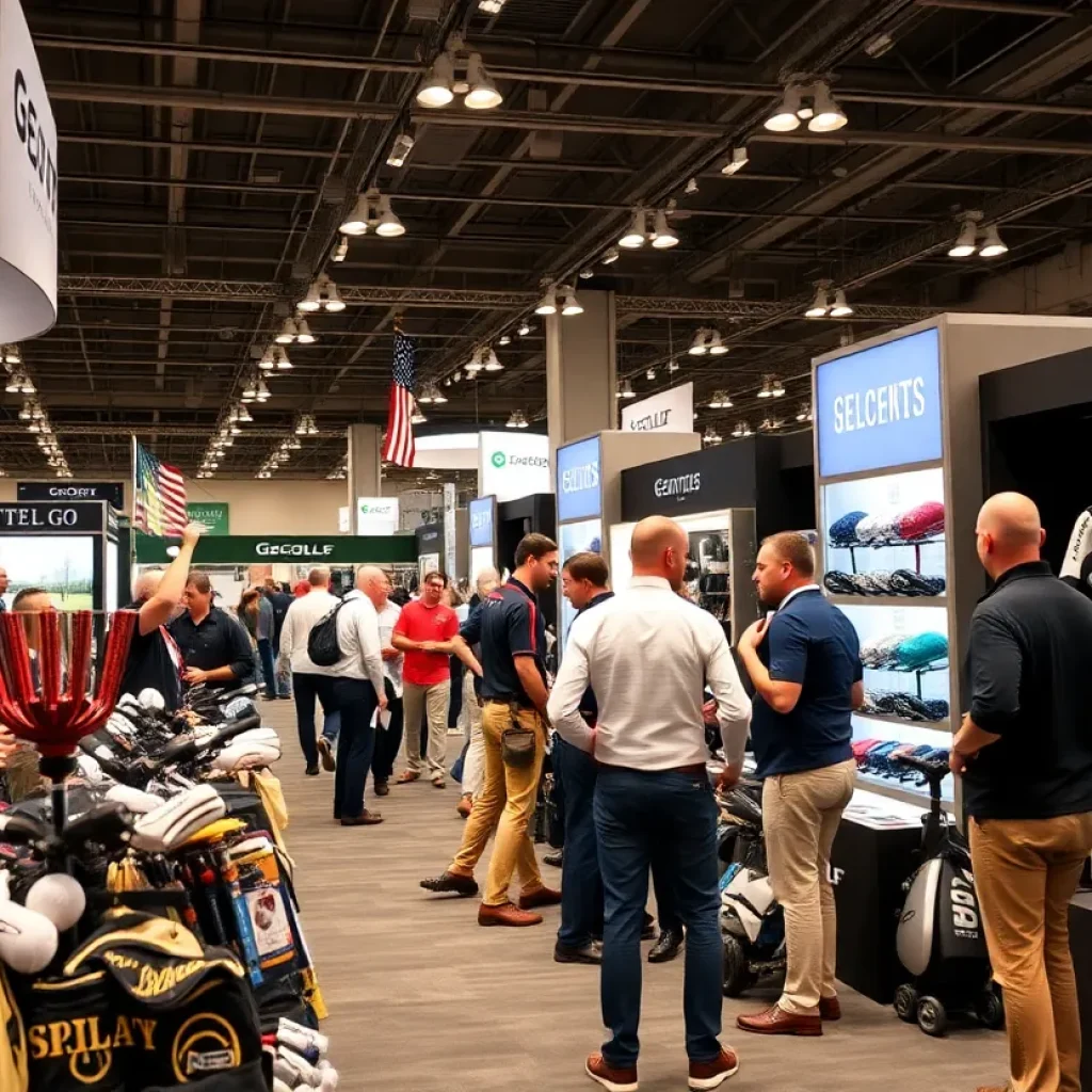 Attendees at the 2025 PGA Merchandise Show in Orlando exploring various golf products