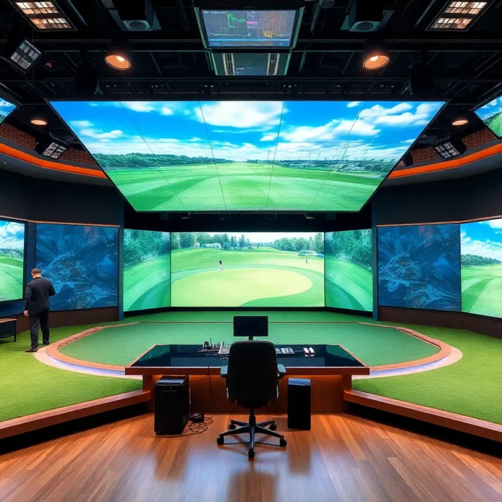 A view of the PGA Tour Studios showcasing advanced technology and production capabilities.