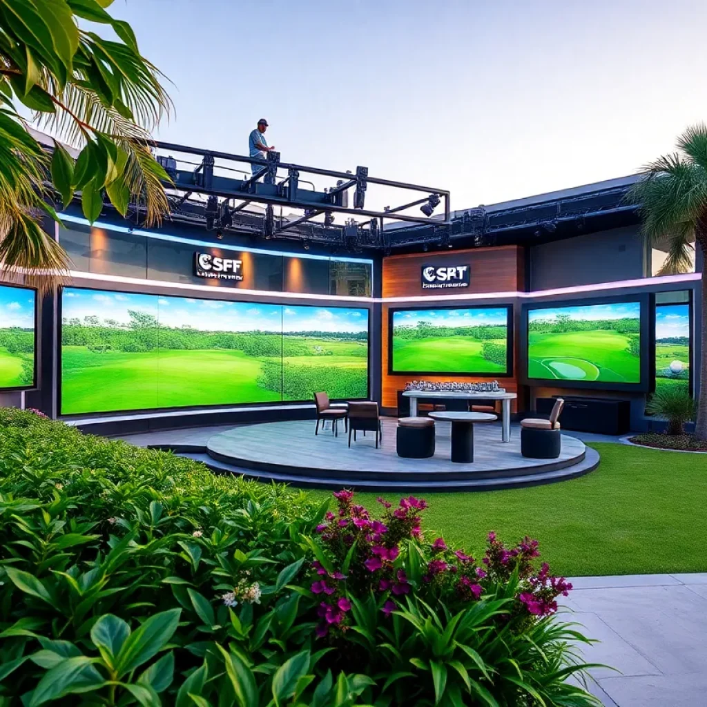 Interior of the new PGA Tour Studios with advanced broadcasting technology