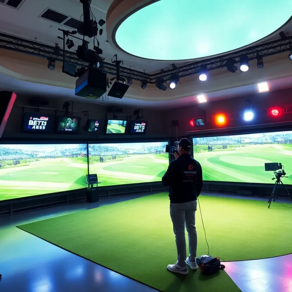 Interior view of PGA Tour Studios featuring advanced media production technology