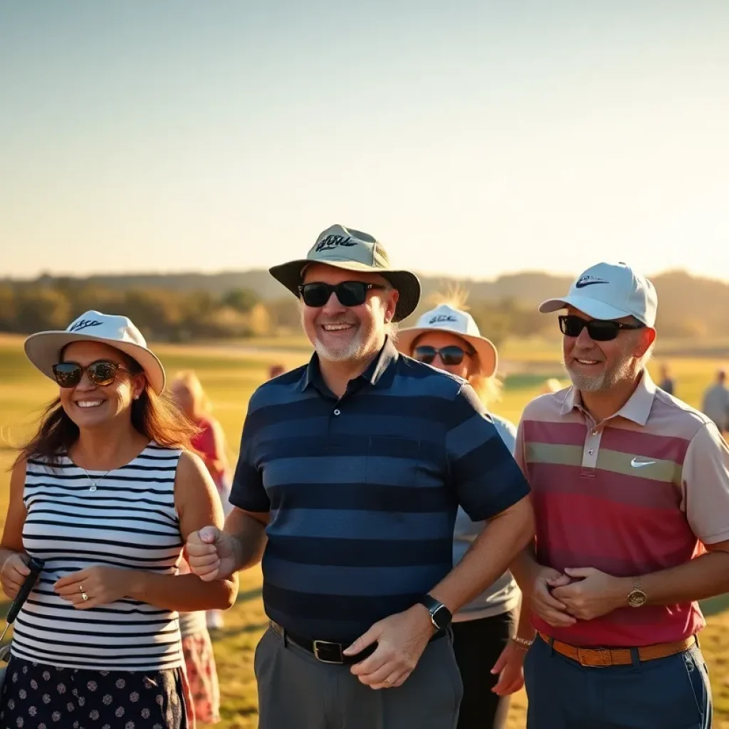 Family teams celebrating at the PNC Championship golf course.