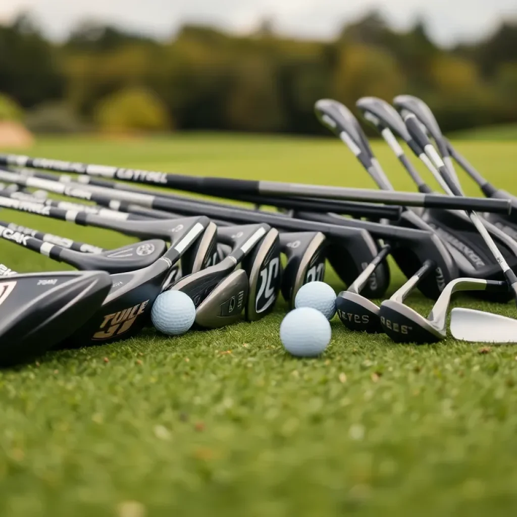 A vibrant set of PXG Wildcat golf clubs on a golf course