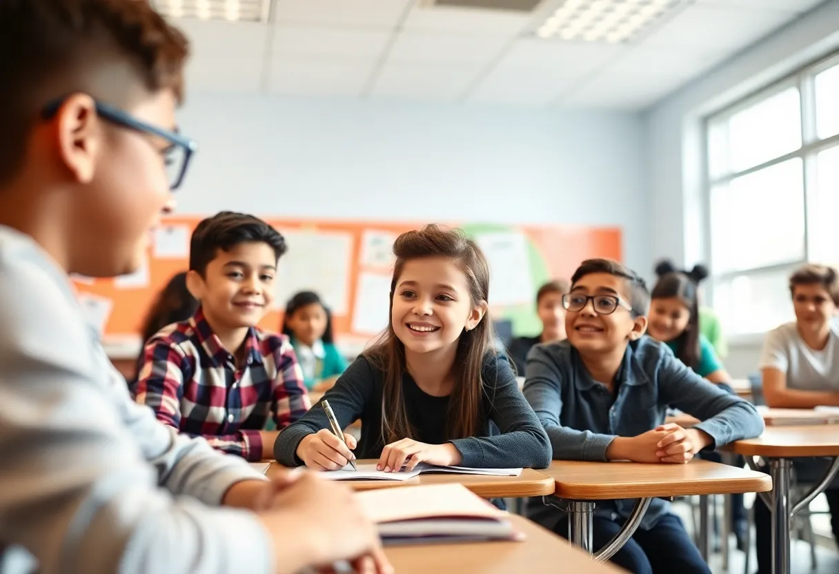 Classroom filled with engaged students showcasing educational achievement