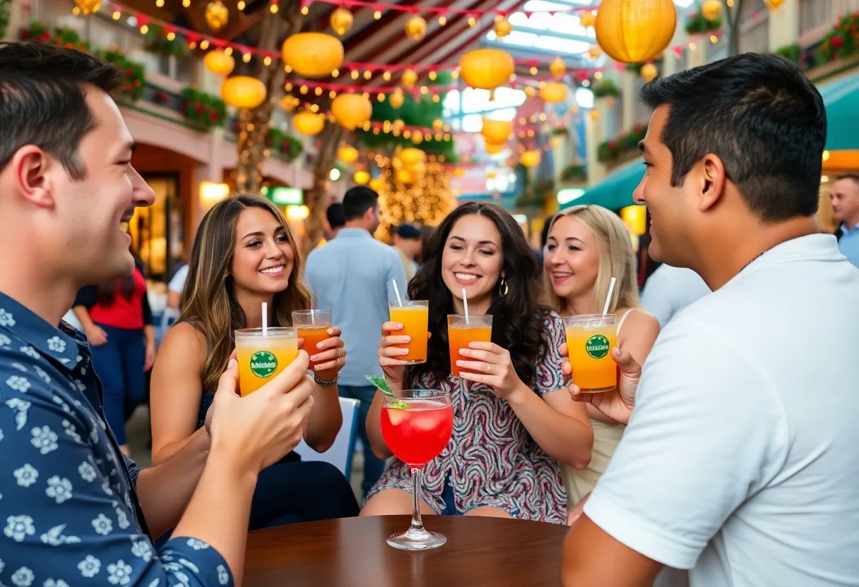 People enjoying mocktails at Disney Springs during Dry January