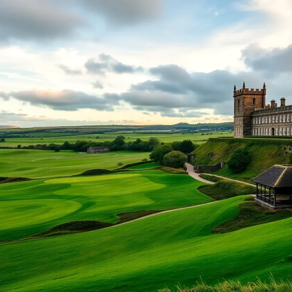 Golfers playing at the Old Course in St Andrews