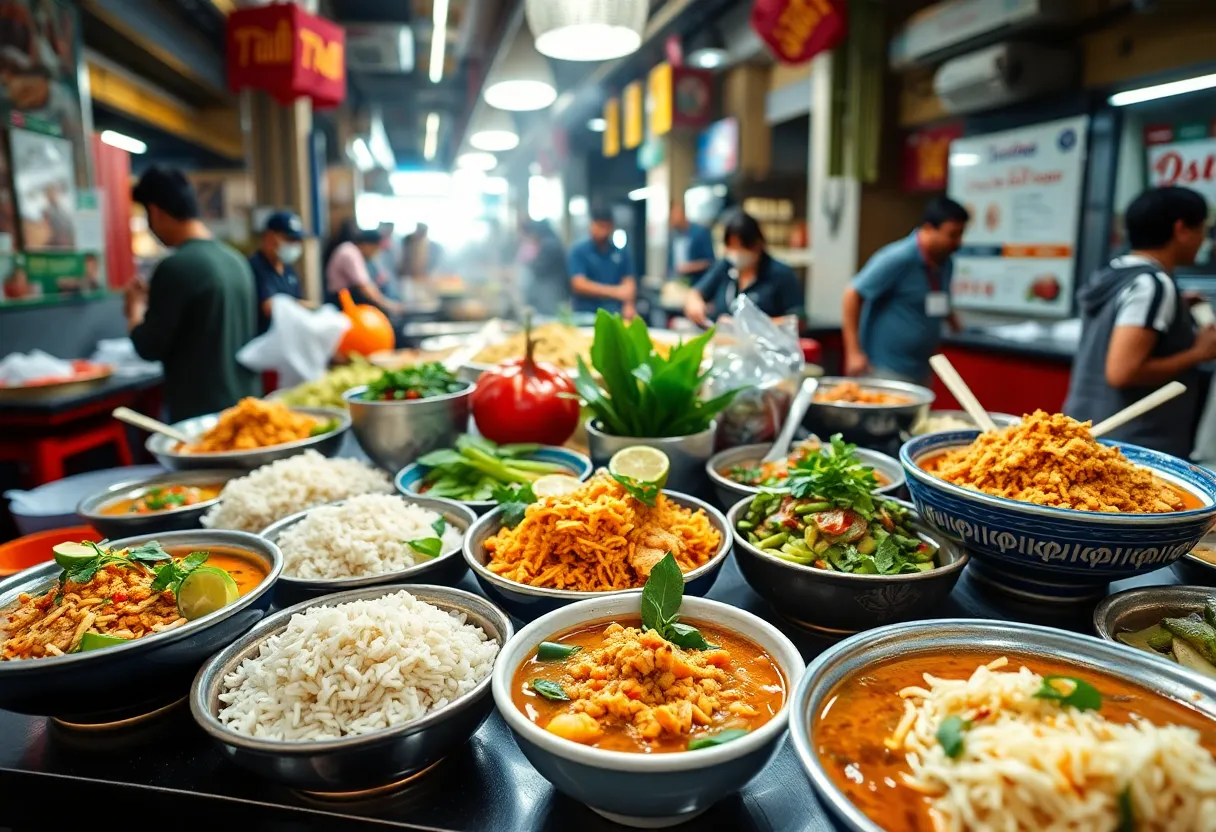 A selection of Thai dishes showcasing vibrant colors and fresh ingredients.