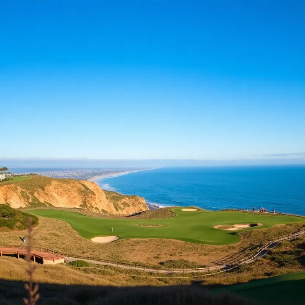 Scenic view of Torrey Pines Golf Course during a sunny day