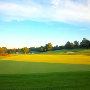 Donald Trump celebrating his victory at the Senior Championship on the golf course.