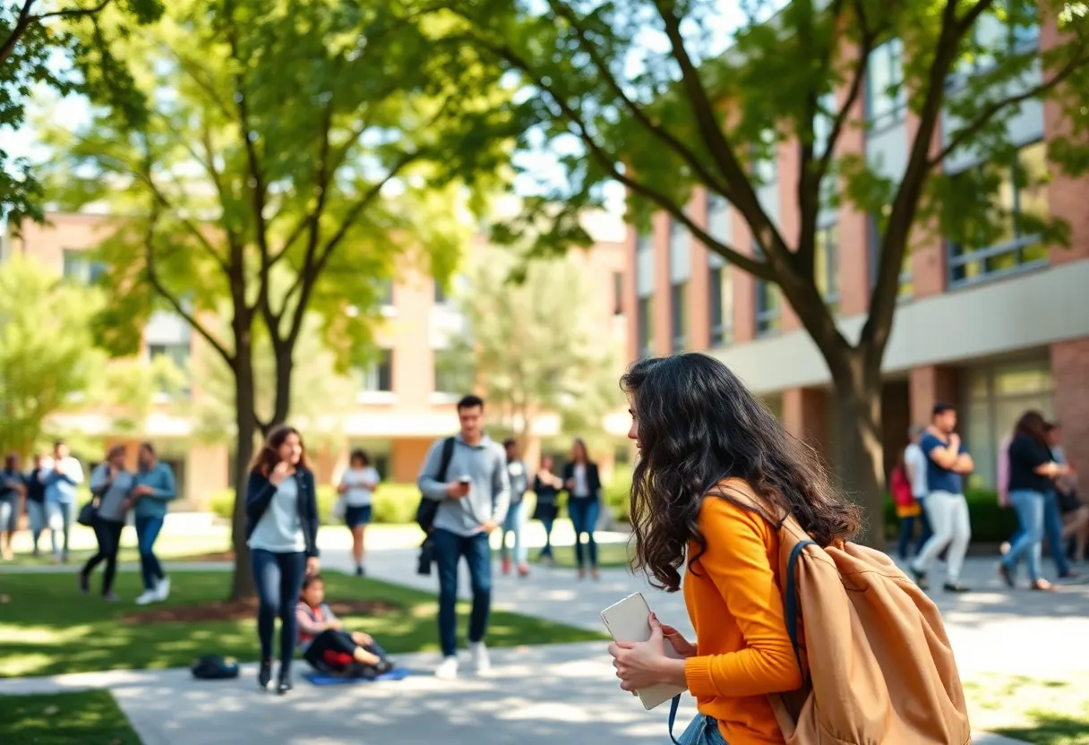 Students participating in activities at UCF campus