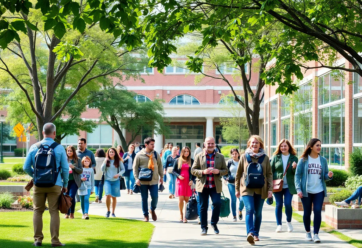 Students and faculty engaging on the UCF campus