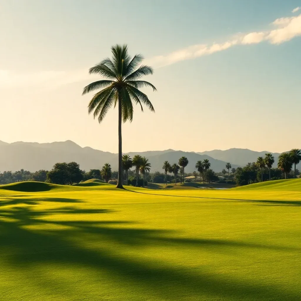 Exciting golf tournament atmosphere with advanced technology