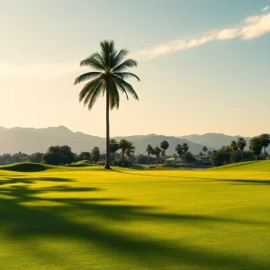 Exciting golf tournament atmosphere with advanced technology