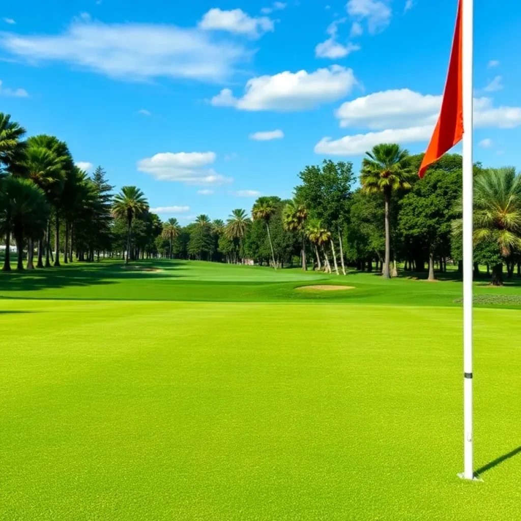 Close-up of a Beautiful Golf Course