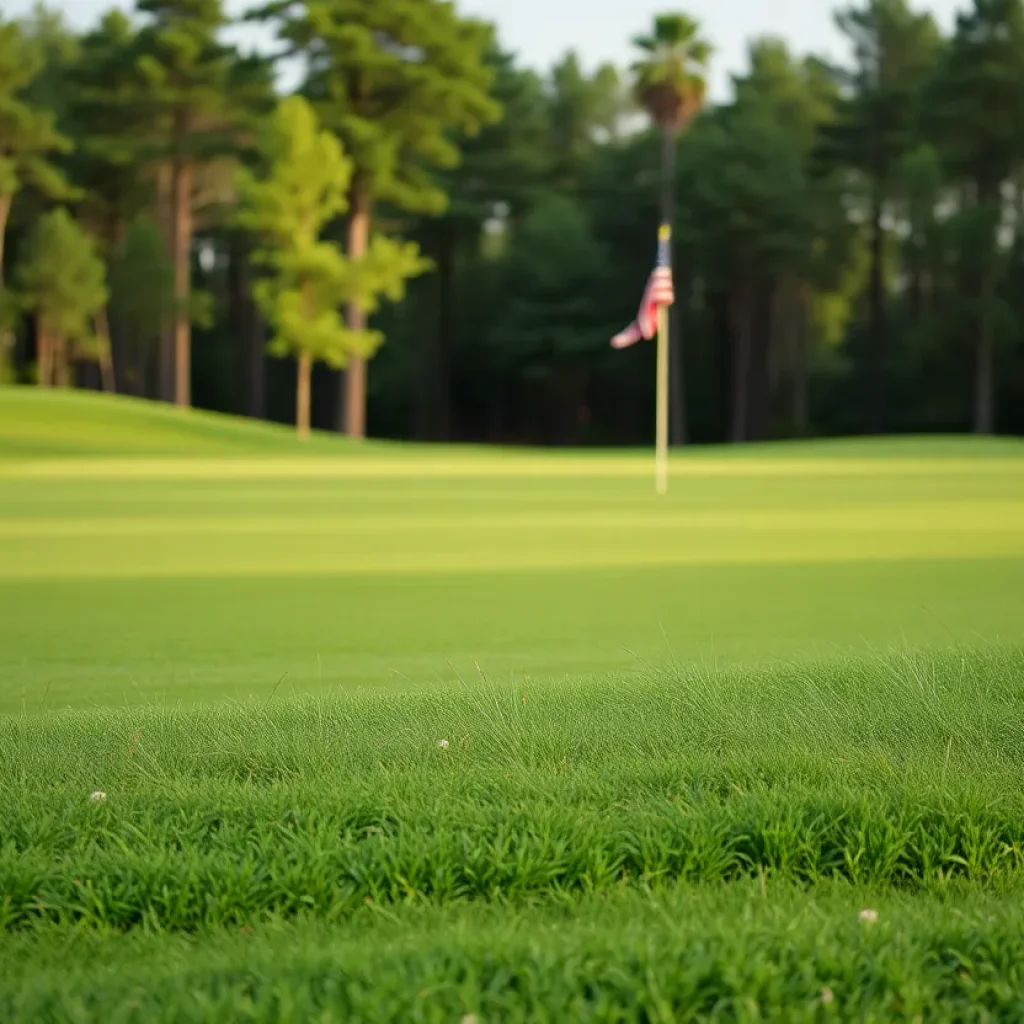 Close up of a beautiful golf course