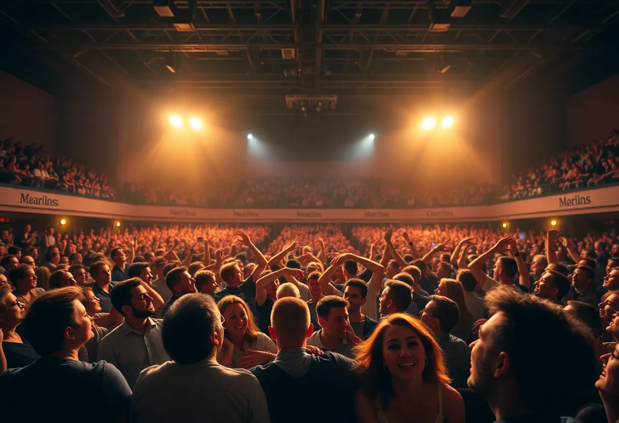 Excited audience at a comedy show