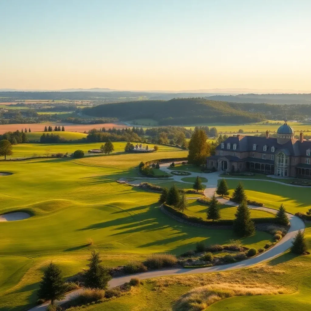 Stunning view of Costa Navarino Golf Resort in Greece