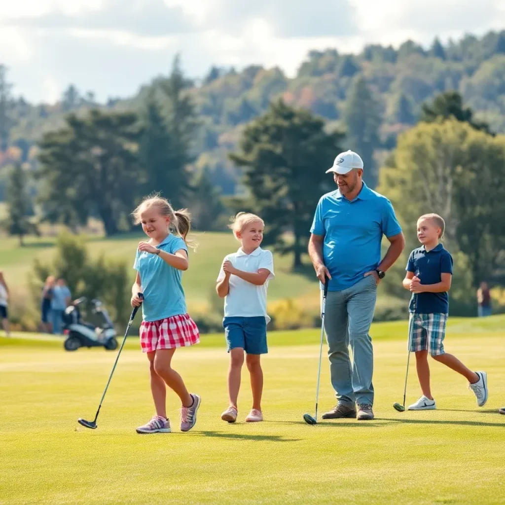 Families enjoying golf at the 2025 Family Golf Festival