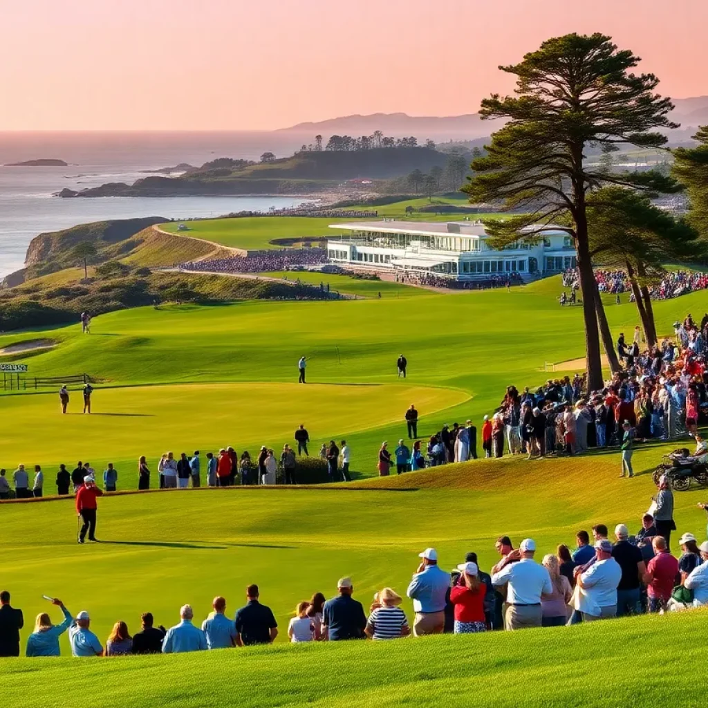Golfers competing at the Farmers Insurance Open at Torrey Pines.