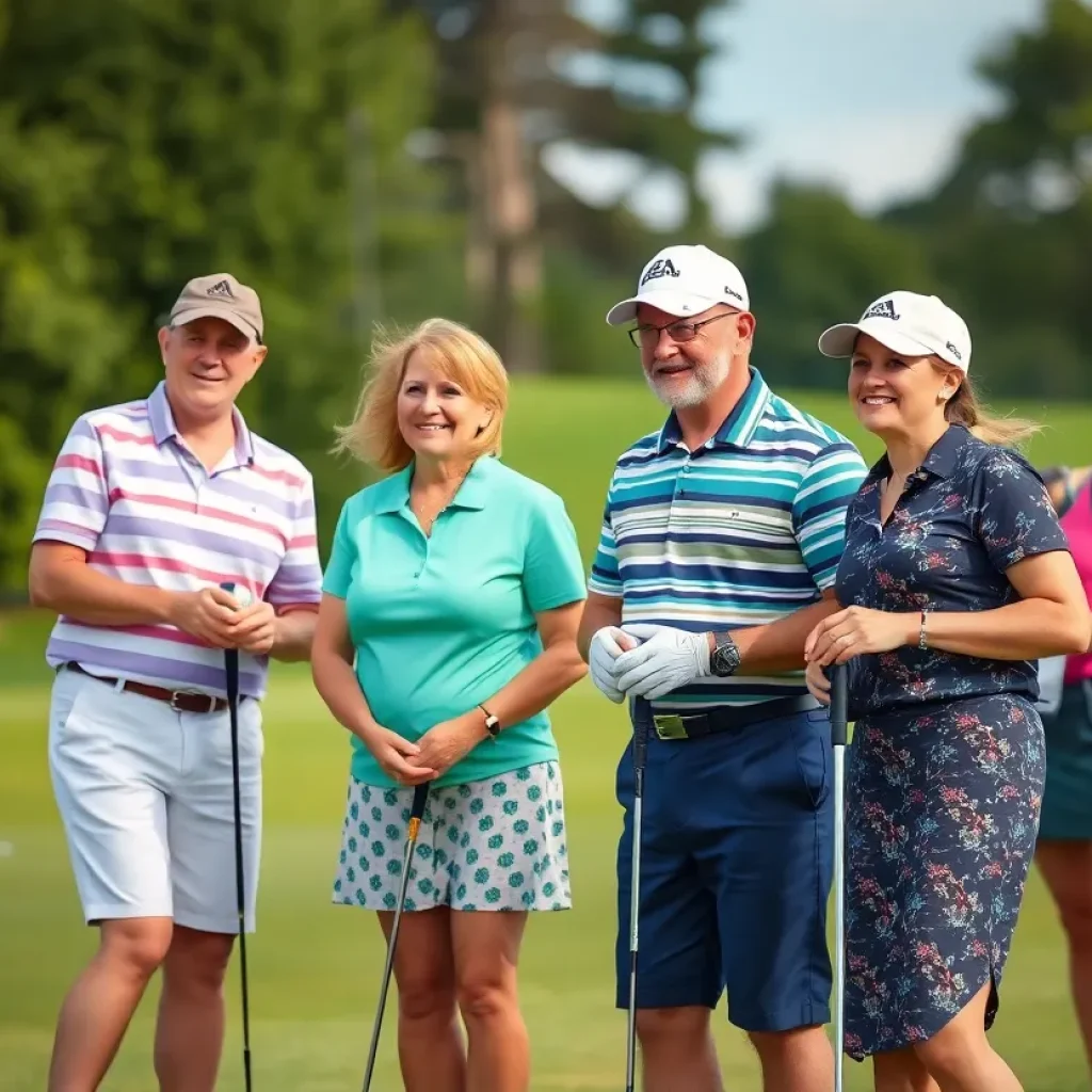 Participants at a golf fundraising event for Batten disease research