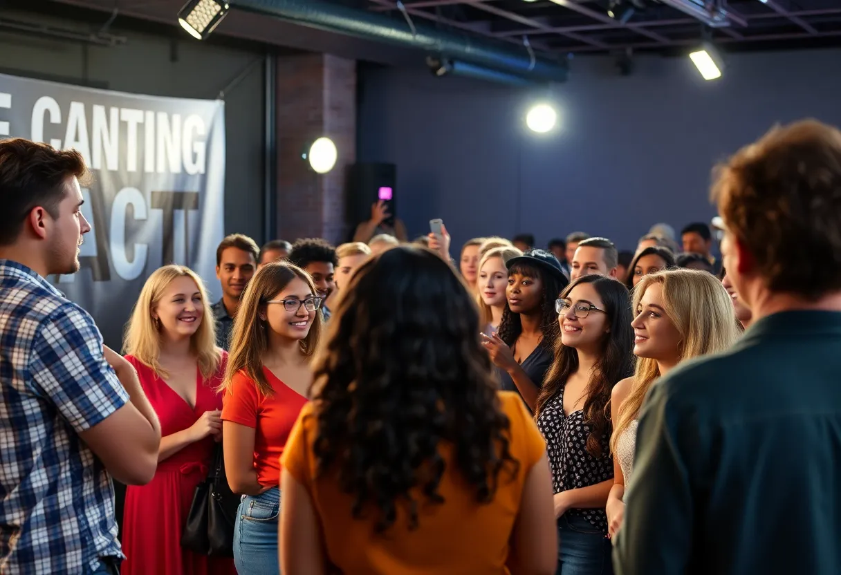 Diverse group of actors at a casting call in Orlando
