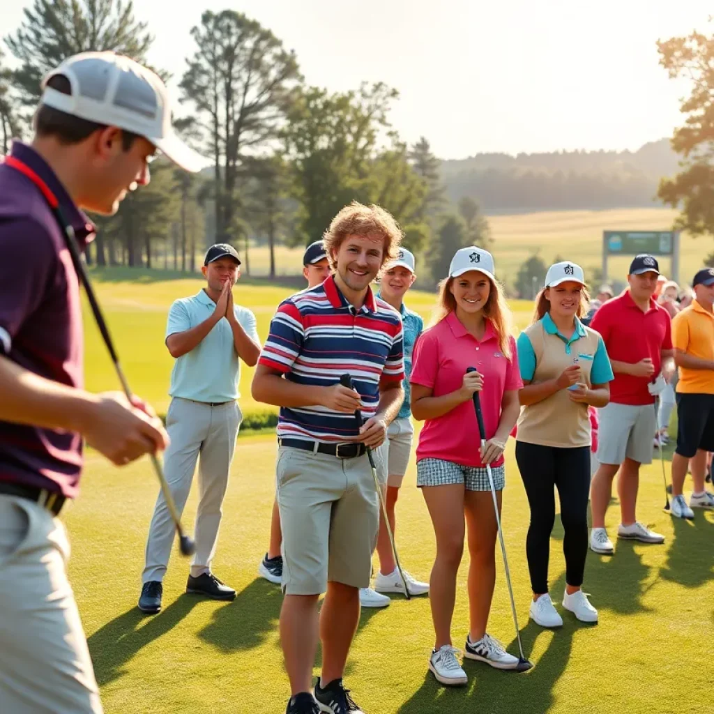 Collegiate golfers competing at the Pay It Forward Tournament