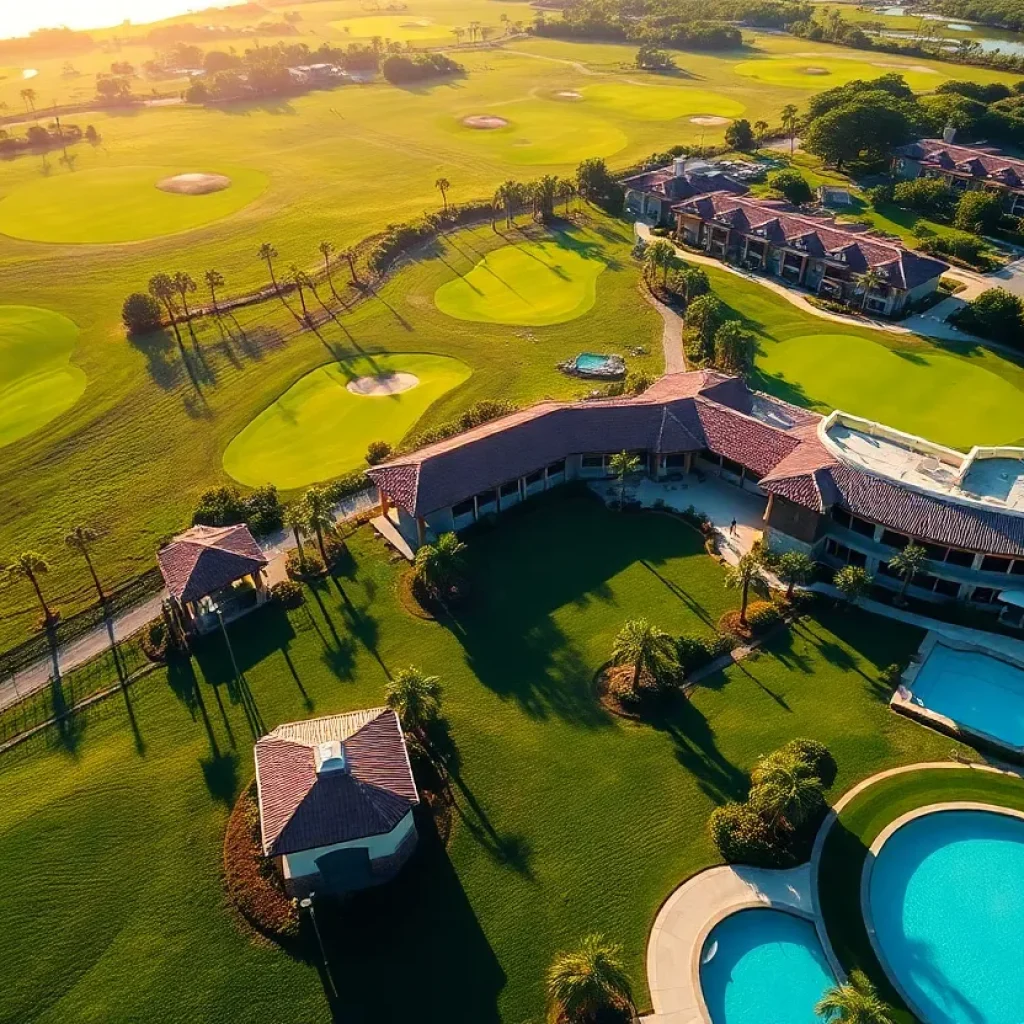 Aerial view of PGA National Resort and Spa's golf courses