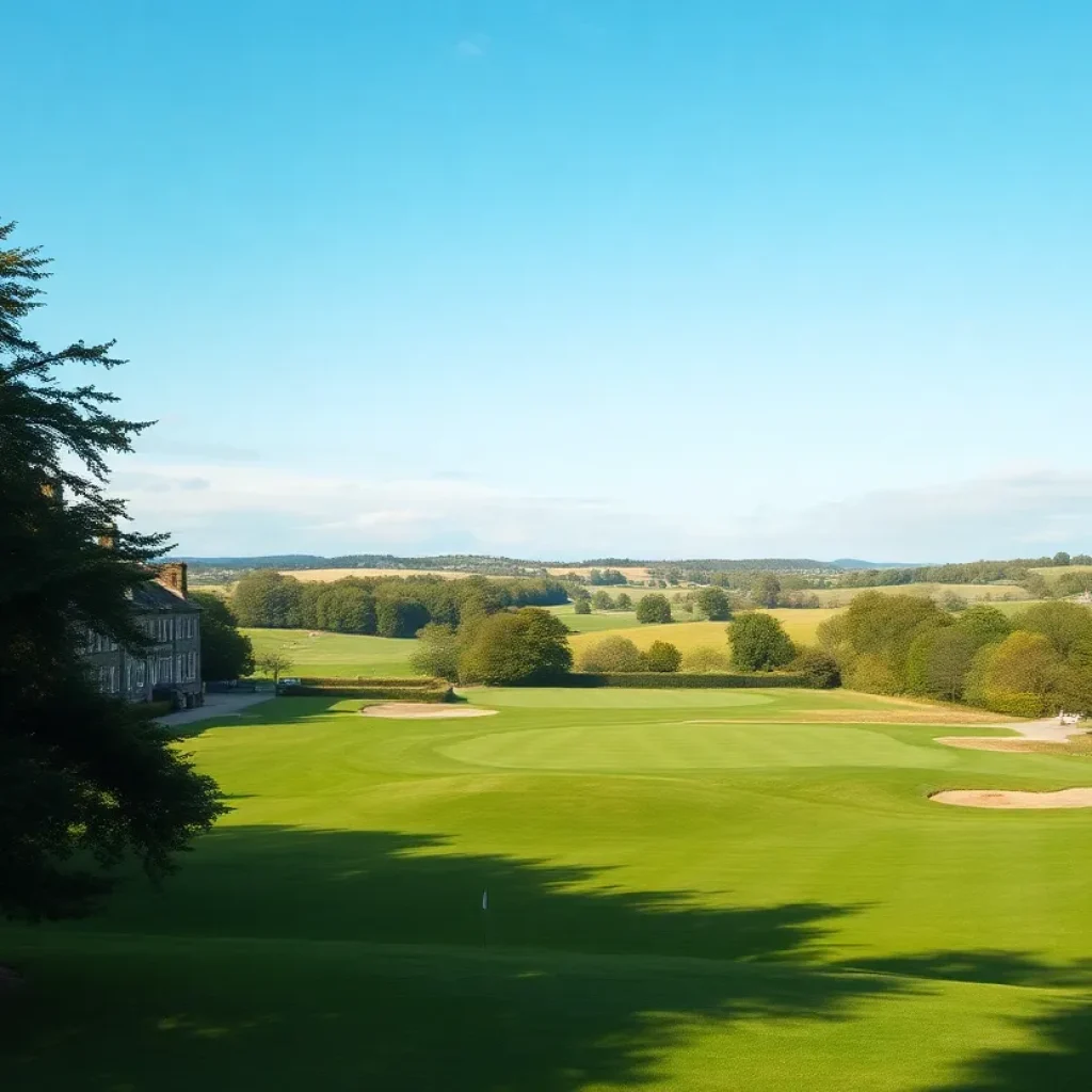 Stunning golf course landscape in Great Britain