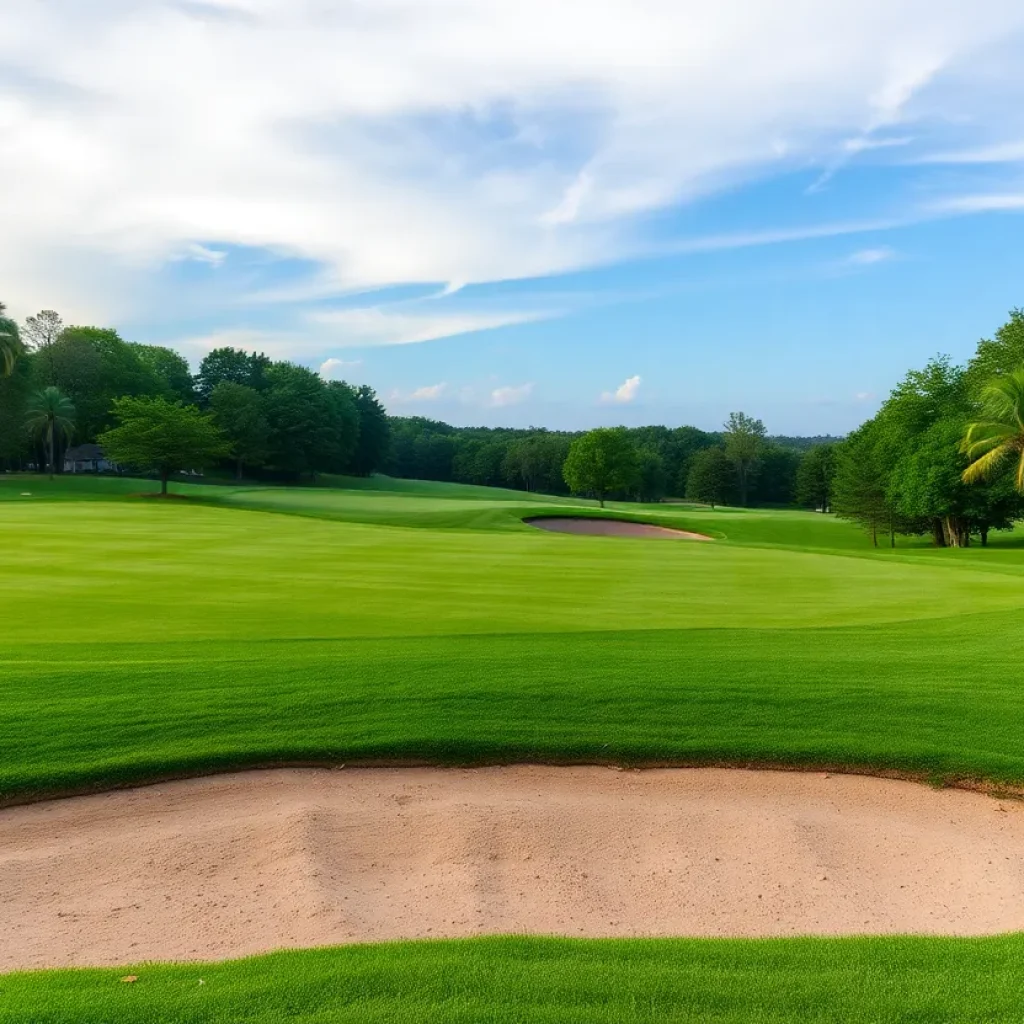 Close up of a beautiful golf course