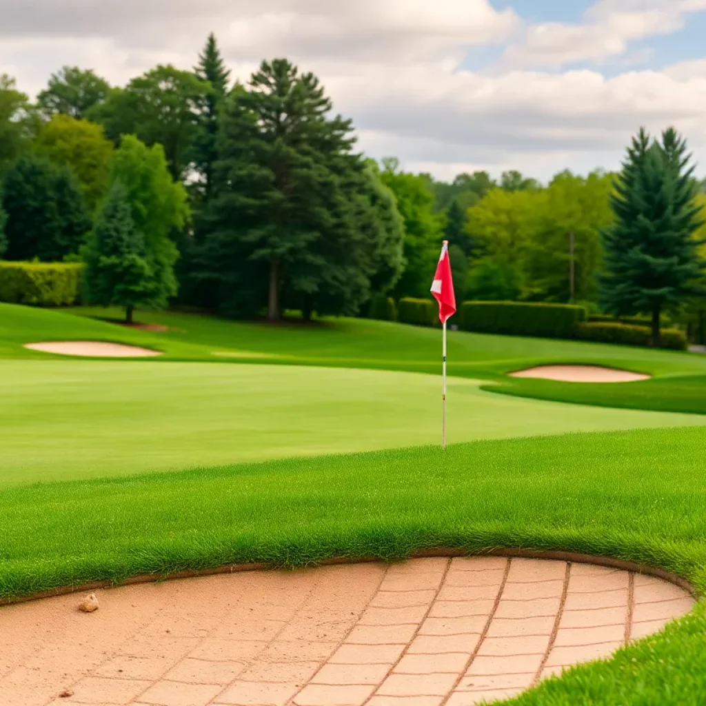 Close up of a beautiful golf course