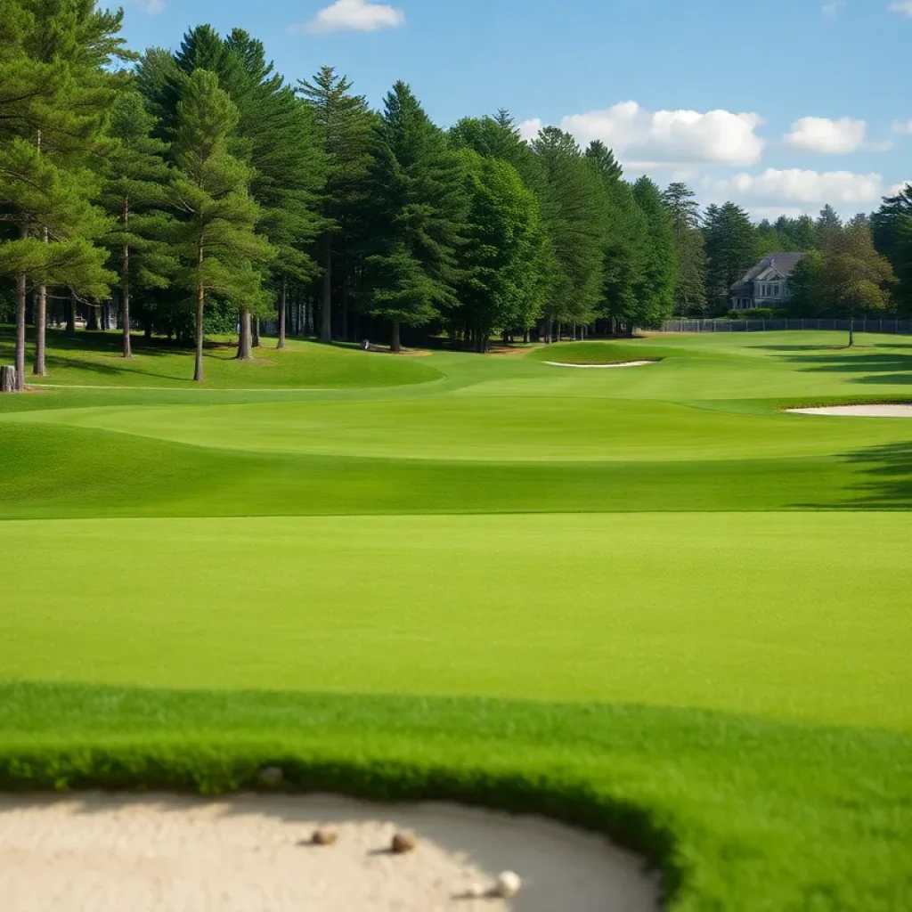 Close up of a beautiful golf course