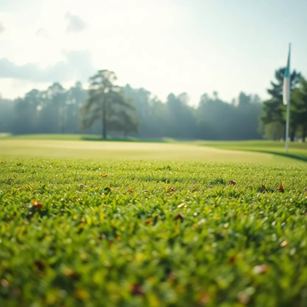 Close up of a beautiful golf course