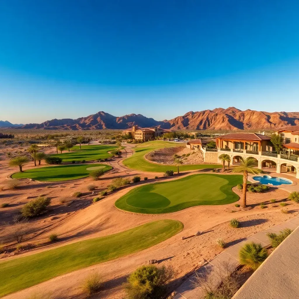 A beautiful view of a golf course in Arizona surrounded by nature.